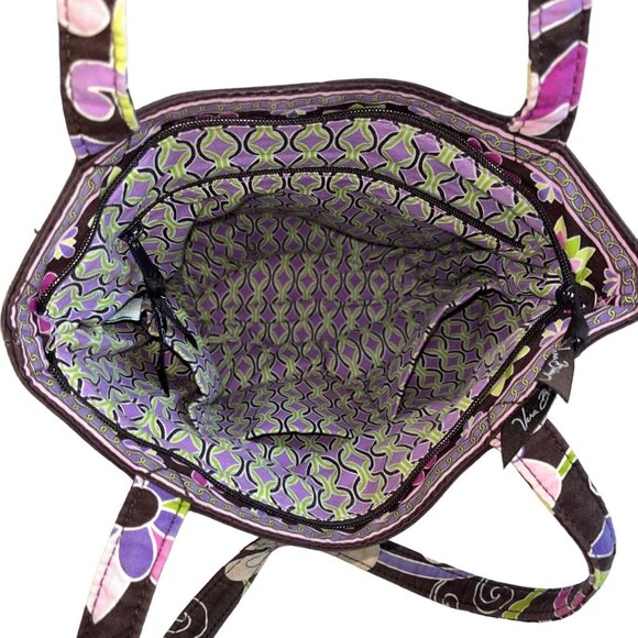 Vera Bradley Women's Black Flowered Multicolor Floral Shoulder Bucket Bag Sz M - Picture 9 of 13